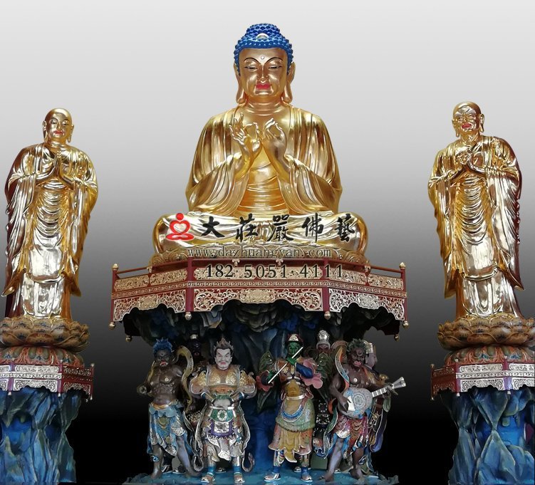 銅雕一佛二弟子佛像價(jià)格多少？購買(mǎi)銅雕一佛二弟子佛像要多少錢(qián)？